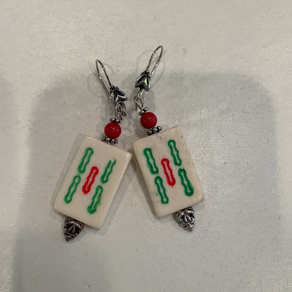 Mah Jongg earrings